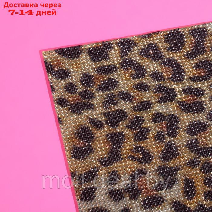 Стразы самоклеящиеся на листе, d = 2 мм, 40 × 24 см, леопардовая расцветка - фото 4 - id-p218394290
