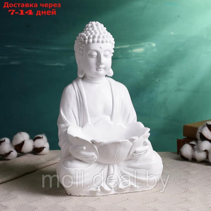 Подставка для мелочей "Будда с лотосом" белая, 19х17х32 - фото 2 - id-p218390654