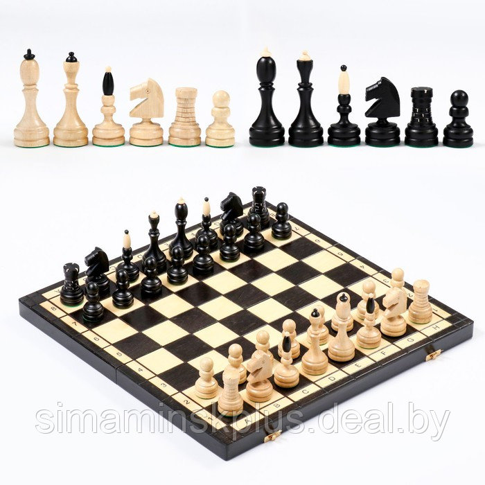 Шахматы "Элегантные", 48 х 48 см, король h-10 см - фото 1 - id-p218432216