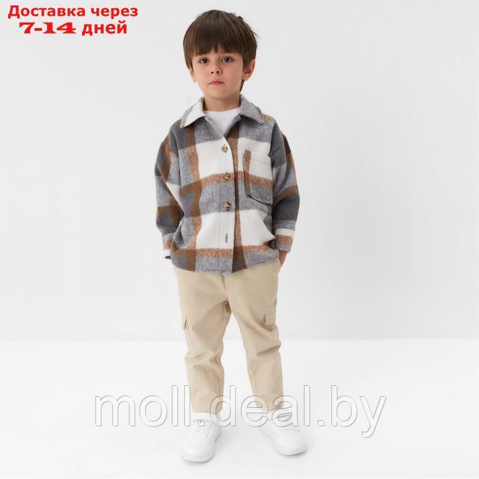 Рубашка детская KAFTAN утеплённая, цвет серо-бежевый, размер 38 (146-152 см) - фото 2 - id-p218393378
