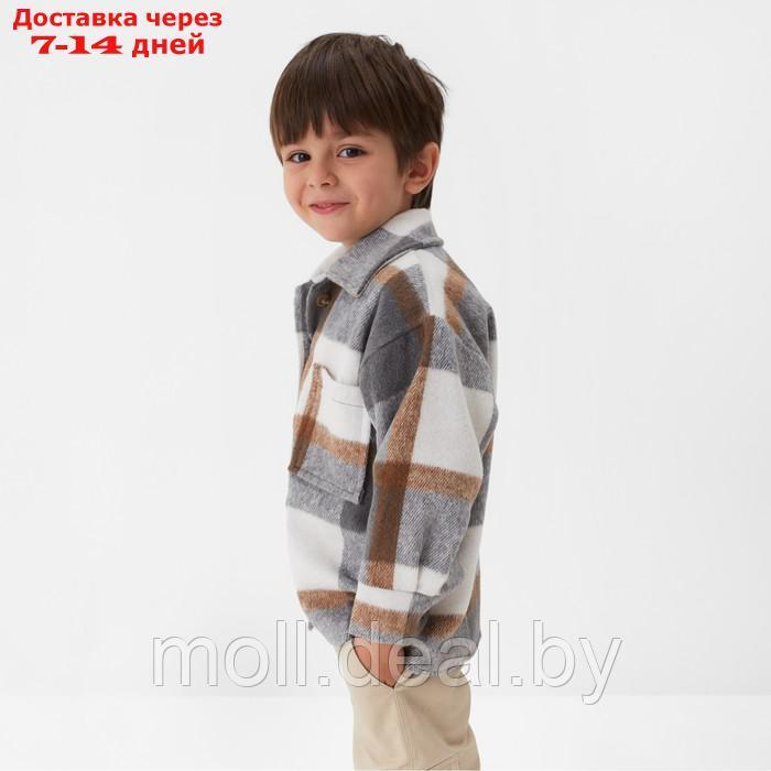 Рубашка детская KAFTAN утеплённая, цвет серо-бежевый, размер 38 (146-152 см) - фото 3 - id-p218393378