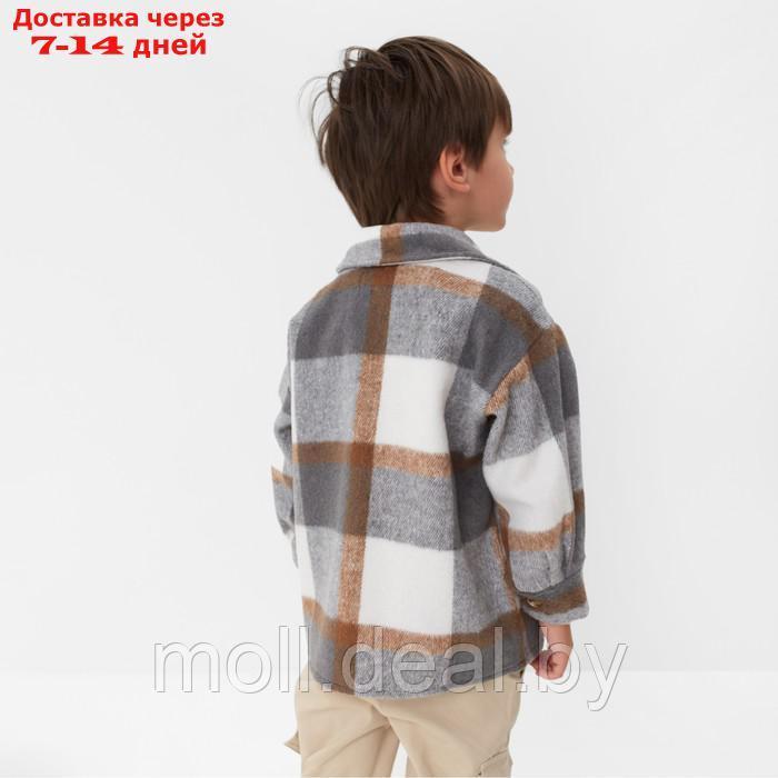 Рубашка детская KAFTAN утеплённая, цвет серо-бежевый, размер 38 (146-152 см) - фото 4 - id-p218393378