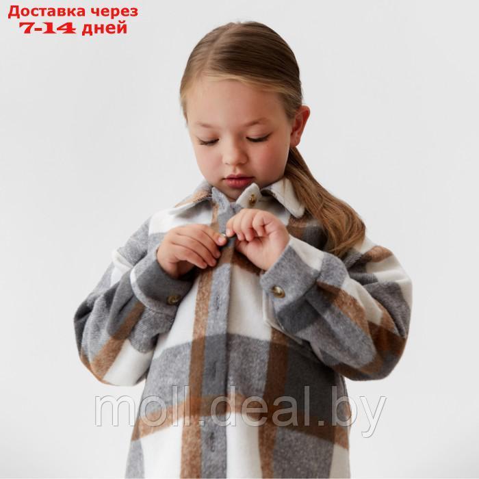 Рубашка детская KAFTAN утеплённая, цвет серо-бежевый, размер 30 (98-104 см) - фото 8 - id-p218393381
