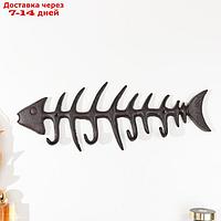 Крючки декоративные чугун "Рыбий скелет" 46х16 см
