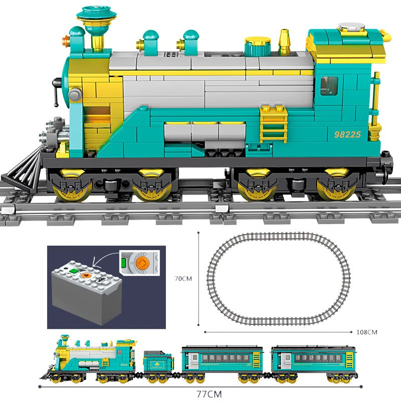 Конструктор KAZI KY98225 Поезд с мотором - Пассажирский поезд на батарейках - фото 2 - id-p218432523