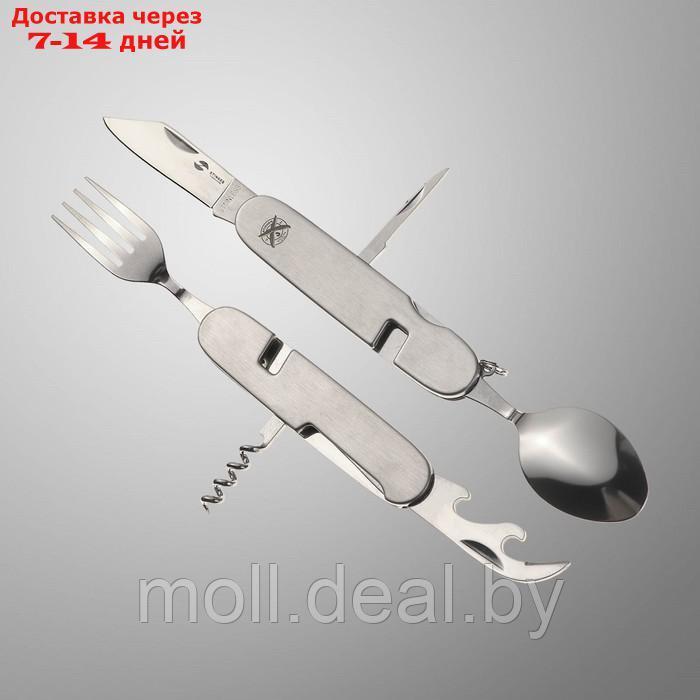 Нож перочинный Stinger, 8 функций, рукоять - нержавеющая сталь, серебристый, 11 см - фото 2 - id-p218396602
