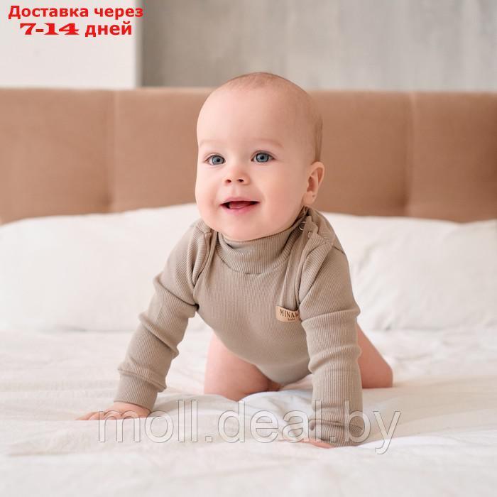Боди-водолазка детская MINAKU, цвет серый, рост 62-68 см - фото 2 - id-p218387180