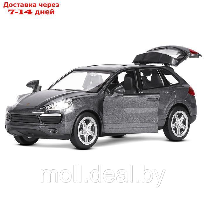 Машина металлическая Porsche Cayenne S, 1:32, свет, звук, инерция, открываются двери, багажник, цвет серый - фото 4 - id-p218393585