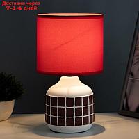 Настольная лампа "Гликерия" E14 40Вт бело-красная 15х15х27 см