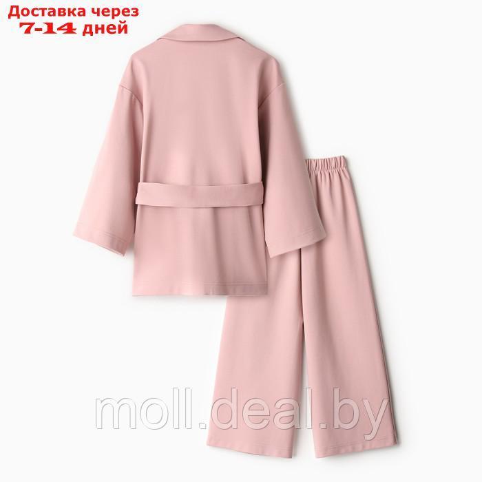 Комплект для девочки (жакет и брюки) MINAKU: PartyDress, цвет пыльно-розовый, рост 128 см - фото 2 - id-p218394650
