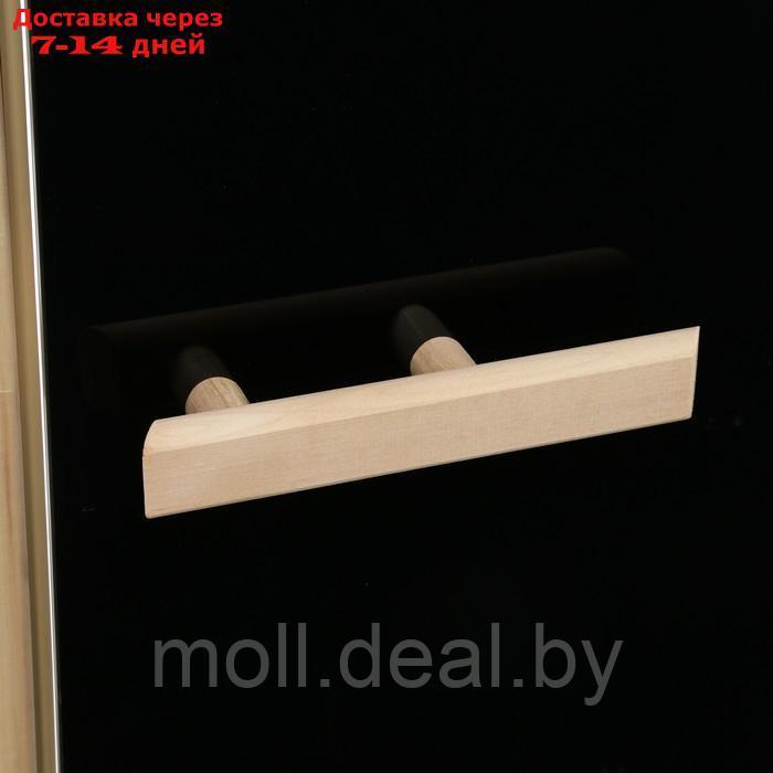 Дверь для бани и сауны "БЛЭК", размер коробки 180х70 см, липа, 8 мм - фото 2 - id-p218391571