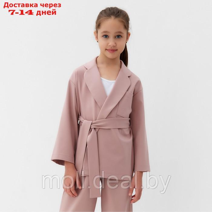 Комплект для девочки (жакет и брюки) MINAKU: PartyDress, цвет пыльно-розовый, рост 140 см - фото 3 - id-p218394669