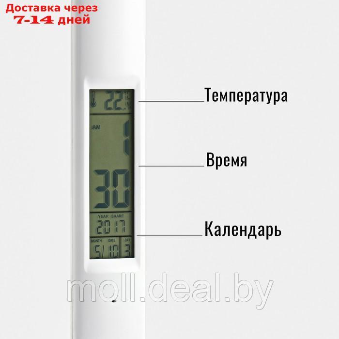 Часы-лампа электронные: календарь, термометр,28 LED, 3 режима, USB, 34x17 x12см - фото 2 - id-p218387469