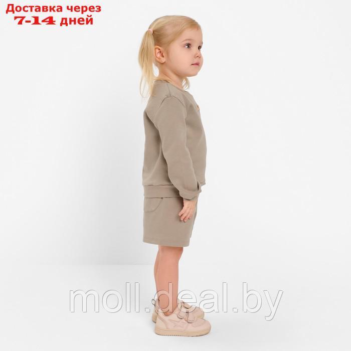 Костюм детский (свитшот, шорты) MINAKU, цвет серый, рост 110 см - фото 3 - id-p218387473