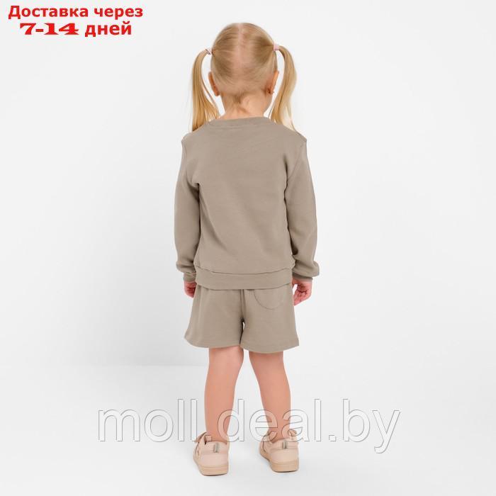 Костюм детский (свитшот, шорты) MINAKU, цвет серый, рост 110 см - фото 4 - id-p218387473