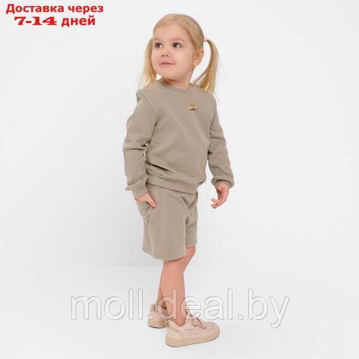 Костюм детский (свитшот, шорты) MINAKU, цвет серый, рост 110 см - фото 6 - id-p218387473