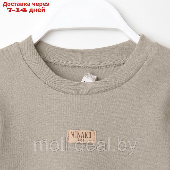 Костюм детский (свитшот, шорты) MINAKU, цвет серый, рост 110 см - фото 9 - id-p218387473