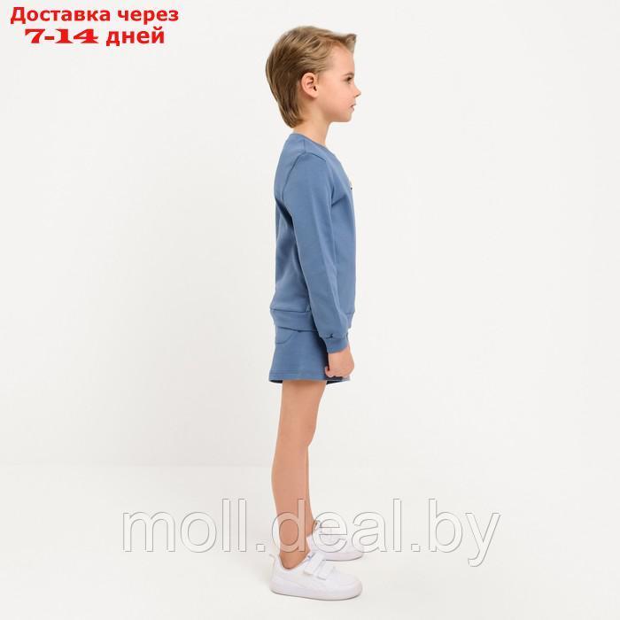 Костюм детский (свитшот, шорты) MINAKU, цвет синий, рост 104 см - фото 4 - id-p218387479