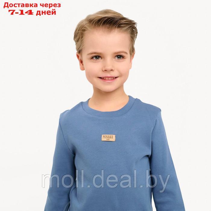 Костюм детский (свитшот, шорты) MINAKU, цвет синий, рост 104 см - фото 6 - id-p218387479