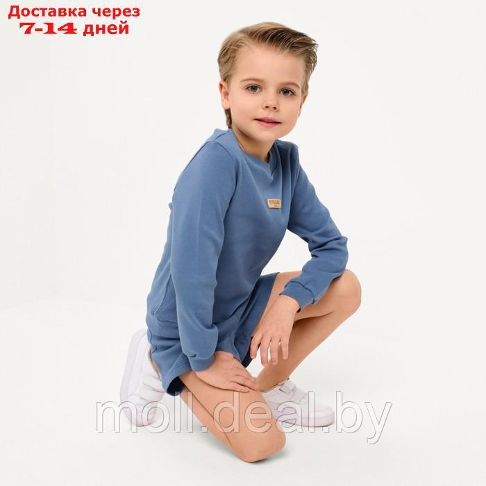 Костюм детский (свитшот, шорты) MINAKU, цвет синий, рост 104 см - фото 7 - id-p218387479