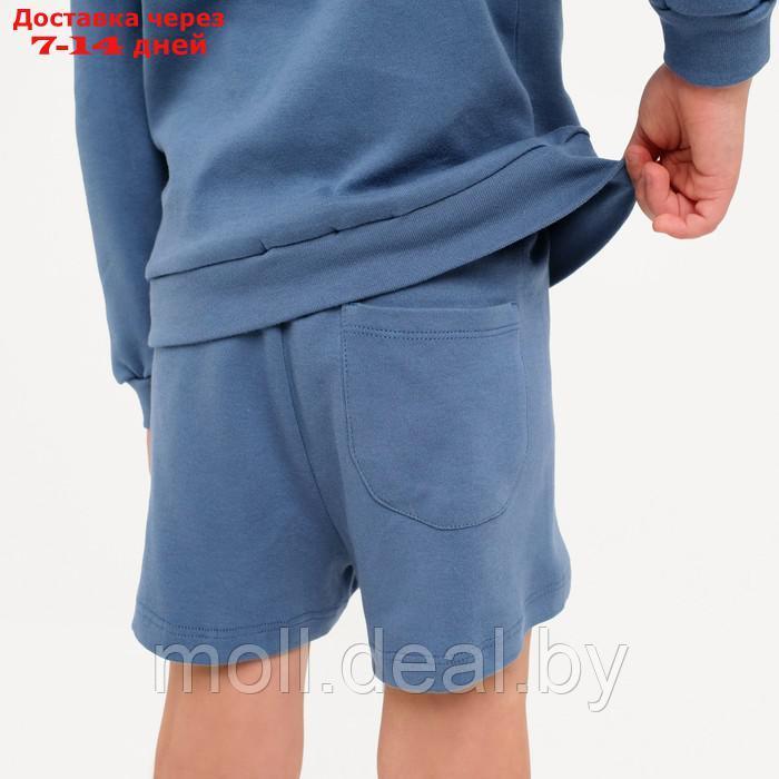 Костюм детский (свитшот, шорты) MINAKU, цвет синий, рост 104 см - фото 8 - id-p218387479