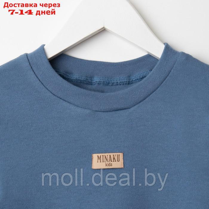 Костюм детский (свитшот, шорты) MINAKU, цвет синий, рост 110 см - фото 9 - id-p218387487