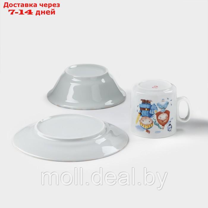 Набор посуды "Страна драконов", 3 предмета: кружка 200 мл, тарелка, салатник 360 мл, фарфор - фото 8 - id-p218396783