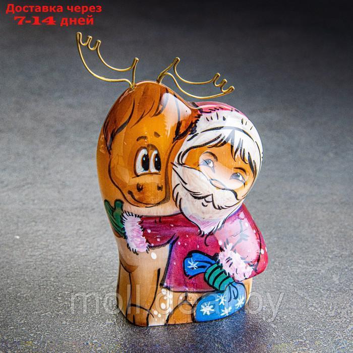 Сувенир "Дед Мороз с оленем", селенит - фото 1 - id-p218393755