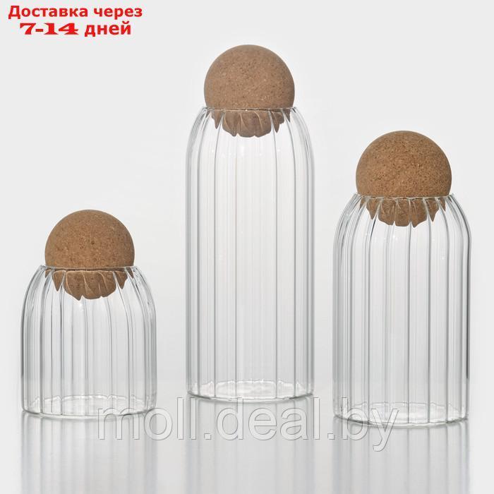 Набор банок стеклянных для сыпучих продуктов BellaTenero "Эко", 3 предмета: 400/700/1000 мл - фото 1 - id-p218396805