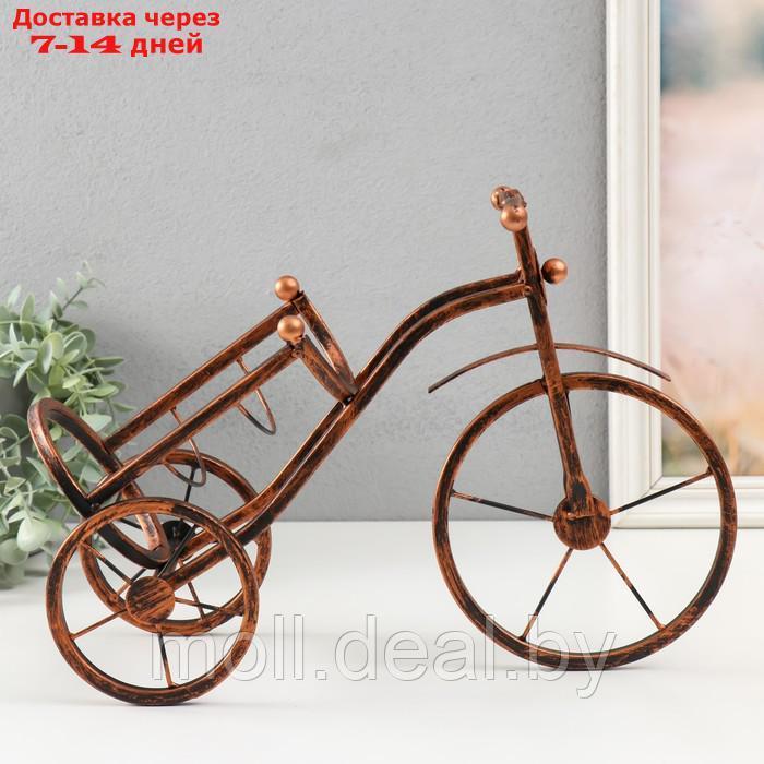 Сувенир металл под бутылку "Велосипед трёхколесный" под бронзу 36х36 см - фото 2 - id-p218393804