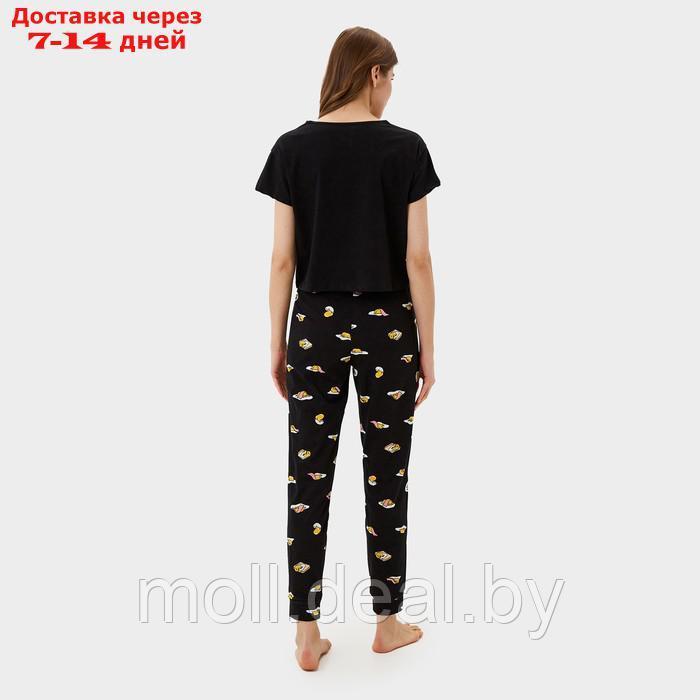 Пижама женская (футболка и брюки) KAFTAN Egg р. 48-50, черный - фото 3 - id-p218391726