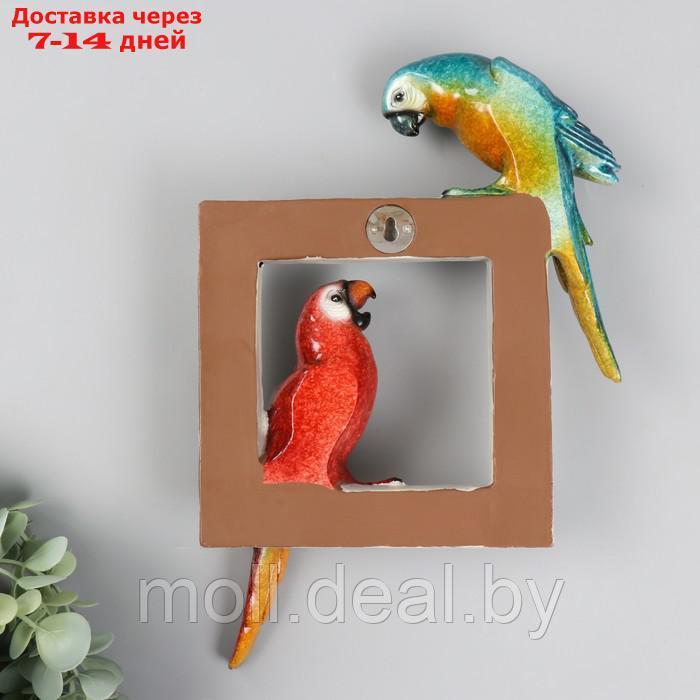 Сувенир полистоун лак "Два попугая Ара сидят на картине" 18х5х26,8 см - фото 3 - id-p218393834