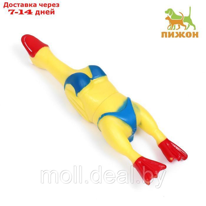 Игрушка пищащая "Пляжная утка XL" для собак, 41 см, жёлтая