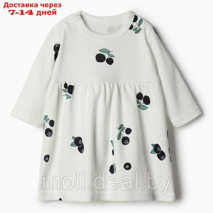 Платье Bloom Baby Черники с дл. рукавом, р. 62 см, молочный - фото 1 - id-p218395924