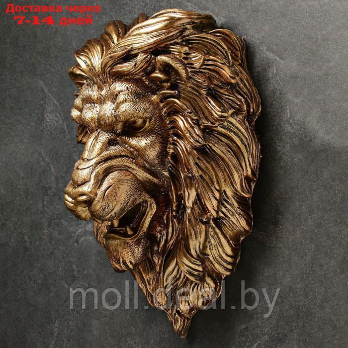 Подвесной декор "Голова льва" золото, 23х35х52см - фото 3 - id-p218396908