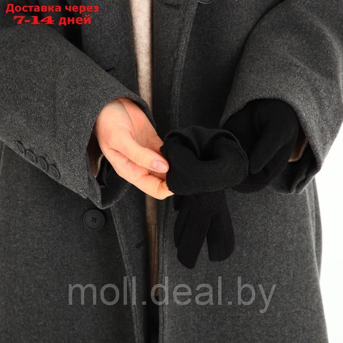 Перчатки жен 24*0,3*8,5 см, замша+вязка, с утепл, безразм, черный - фото 6 - id-p218394891