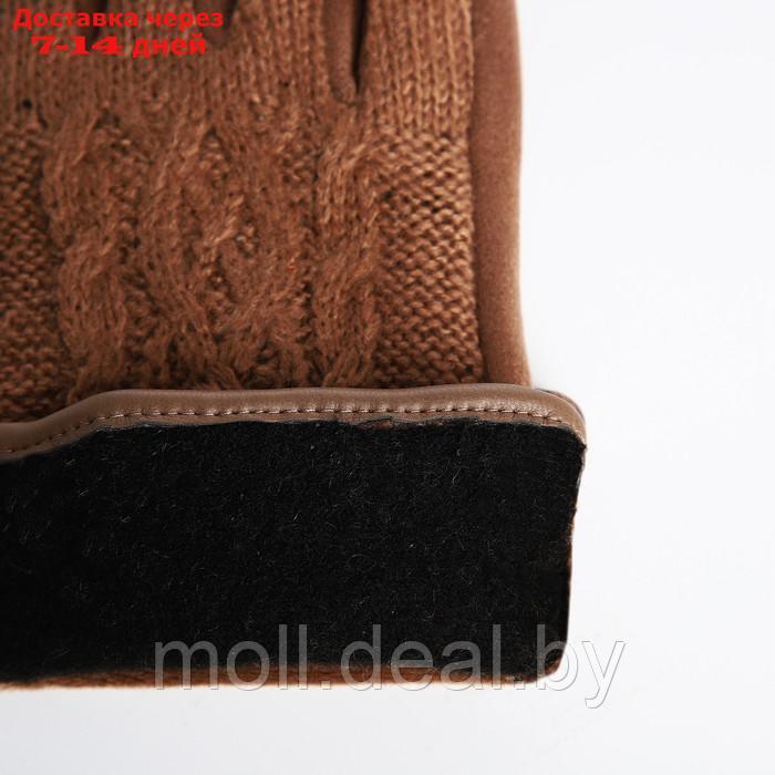Перчатки жен 24*0,3*8,5 см, замша+вязка, с утепл, безразм, бежевый - фото 3 - id-p218394917
