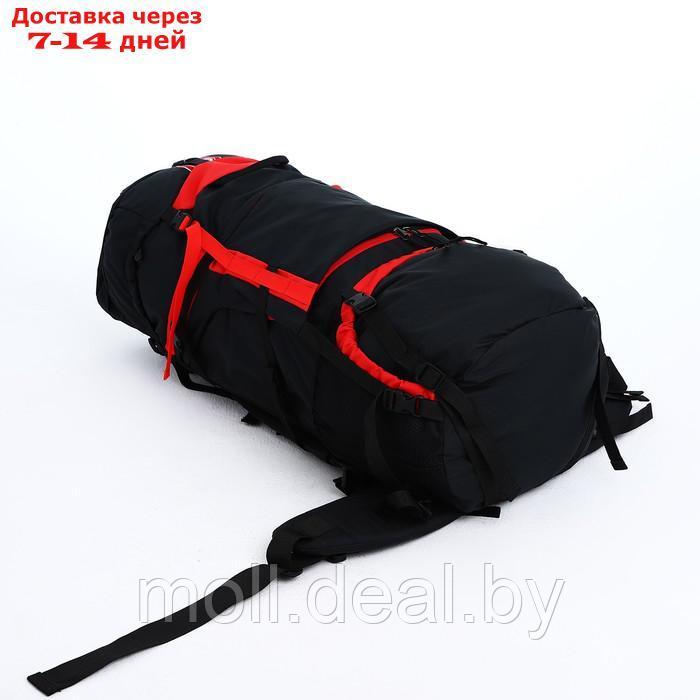 Рюкзак тур Тигрис 2, 90 л, отдел на шнурке, 2 нару кармана, цвет чёрный/красный - фото 4 - id-p218393947