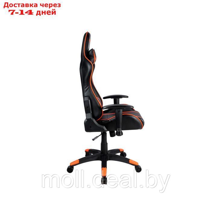 Кресло игровое Canyon Fobos GС-3, 150 кг, 2D подлокотники, экокожа, чёрно-оранжевое - фото 3 - id-p218395013