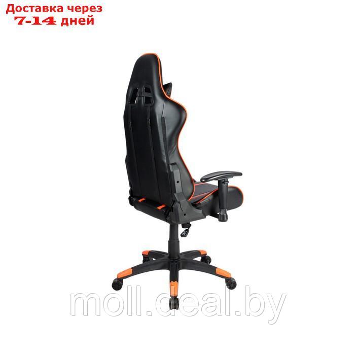 Кресло игровое Canyon Fobos GС-3, 150 кг, 2D подлокотники, экокожа, чёрно-оранжевое - фото 4 - id-p218395013