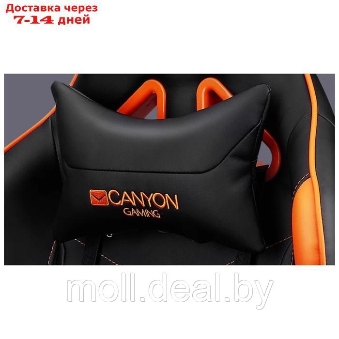 Кресло игровое Canyon Argama GС-4AO, 150 кг, 3D подлокотники, экокожа, чёрно-оранжевое - фото 2 - id-p218395017