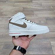 Кроссовки Nike Air Force 1 Mid Beige Brown с мехом, фото 2