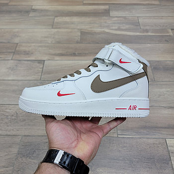 Кроссовки Nike Air Force 1 Mid Beige Brown с мехом 42