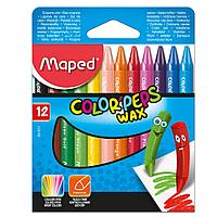 Мелки восковые Maped "Wax Crayons", 12 цветов, ассорти