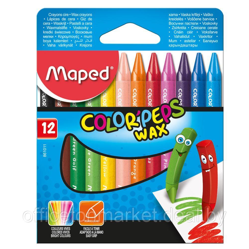 Мелки восковые Maped "Wax Crayons", 12 цветов, ассорти - фото 1 - id-p218438645