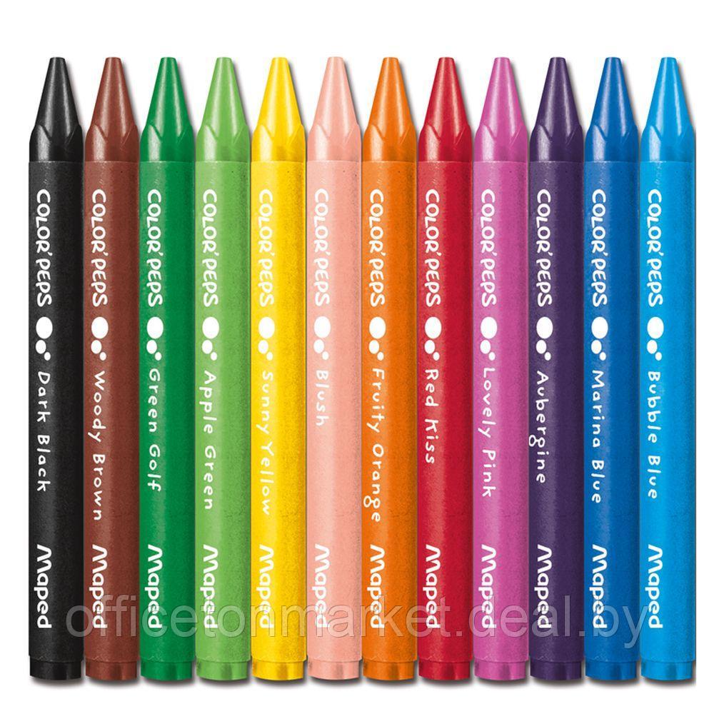 Мелки восковые Maped "Wax Crayons", 12 цветов, ассорти - фото 2 - id-p218438645