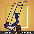 Тележка для перевозки двух баллона Rusklad ГБ -2 колёса пневмо d 250 + d160 опорное (71049275)