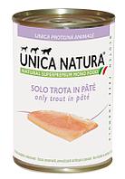 Unica Natura Паштет из форели для собак, 400 гр