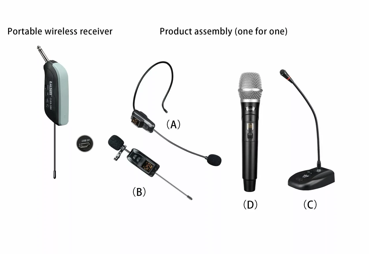 Беспроводной микрофон ES-380 / Миниатюрный приемник с частотой 1/2x25 - фото 1 - id-p218440951
