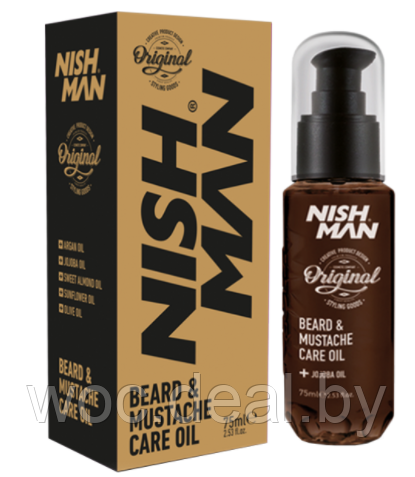 Nishman Масло для бороды Beard & Mustache Care Oil 75 мл - фото 1 - id-p218441082